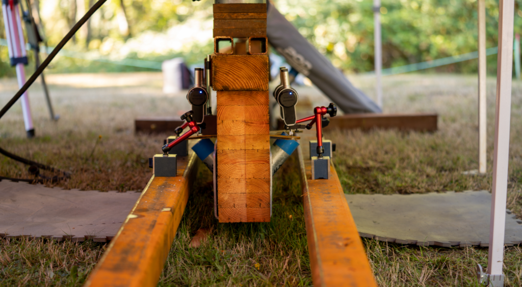 A close up of testing and measurement equipment on a Ground Frame construction site.